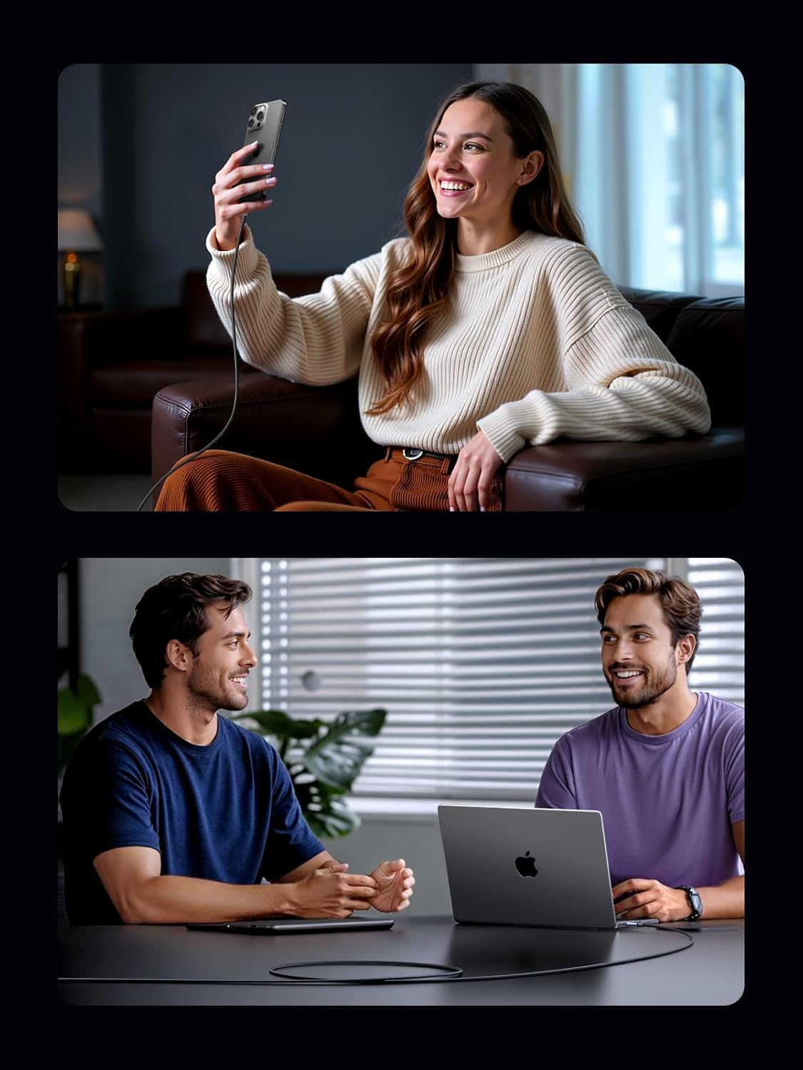 USB-C Data- en Oplaadkabel - USB-C UGREEN L524, 60W, 2m, Gri
