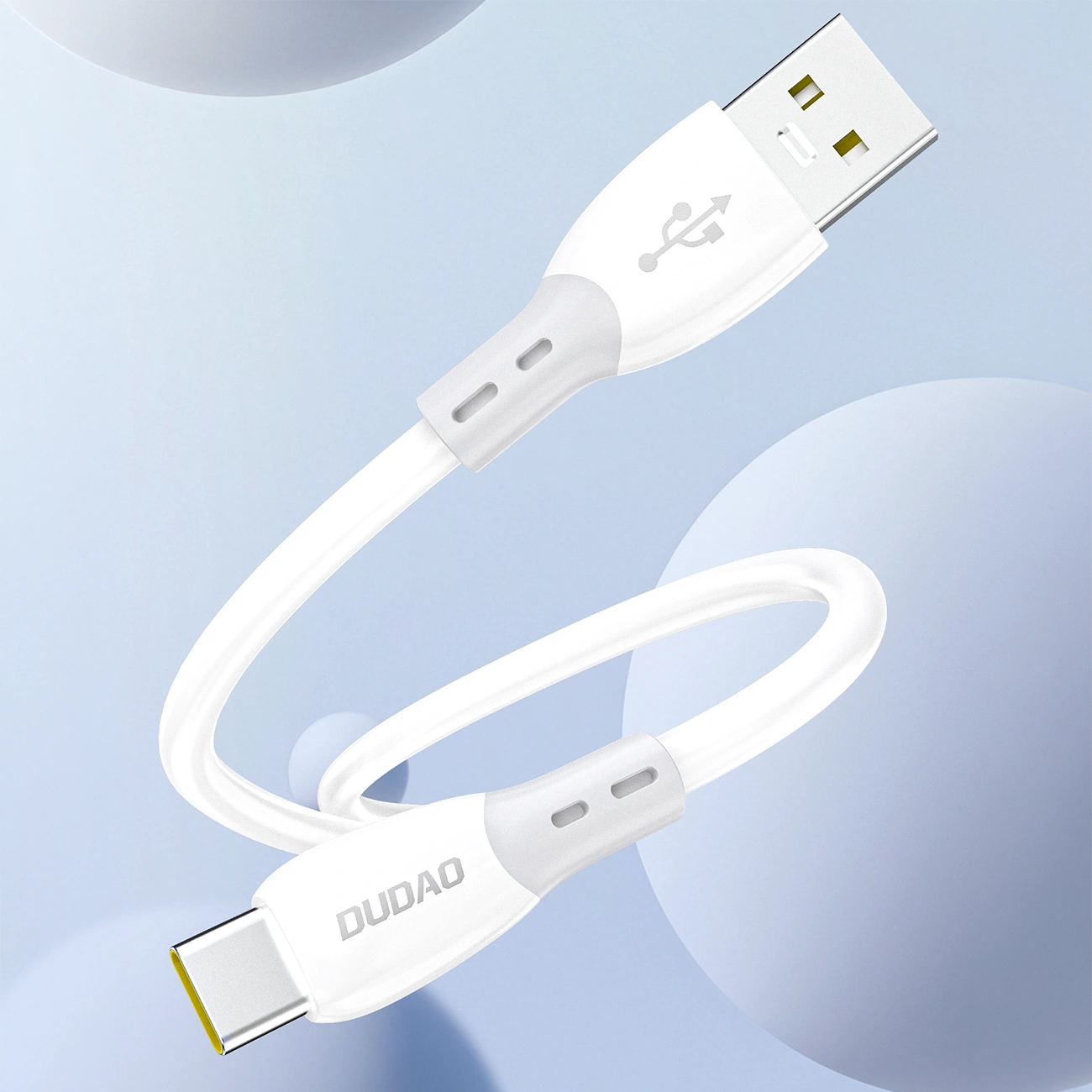 USB-A - USB-C Dudao L25ST Data- en Oplaadkabel, 100W, 1m, Wit