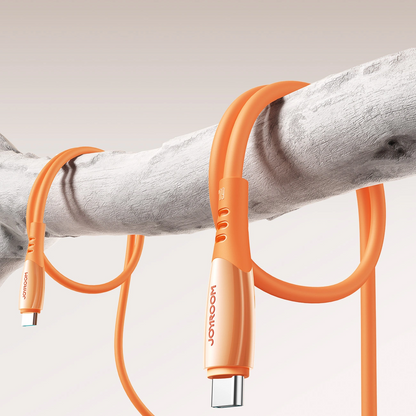 USB-C Data- en Oplaadkabel - USB-C Joyroom S-A59 Vibrant, 60W, 1.2m, Oranje