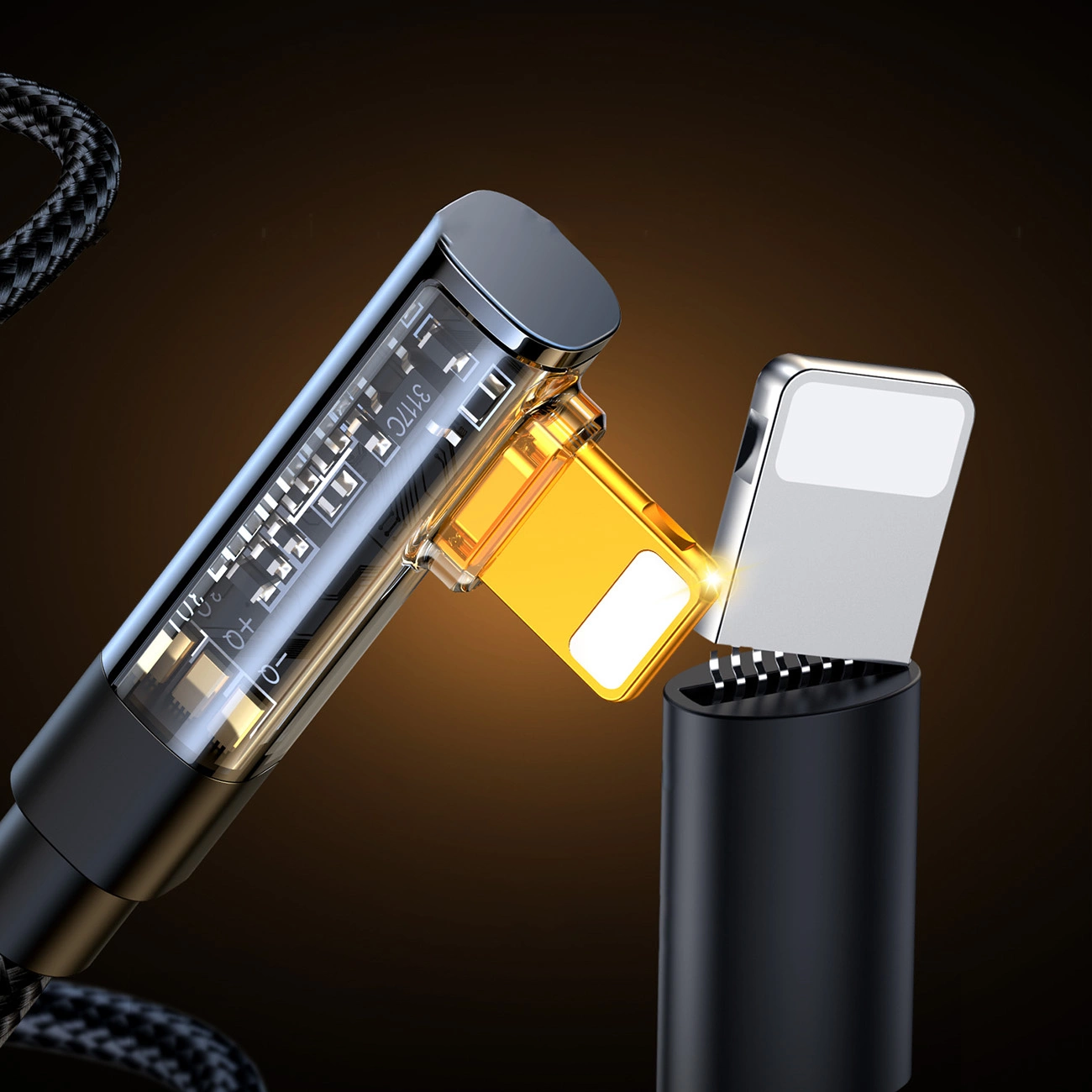 USB-A naar Lightning Data- en Oplaadkabel Joyroom S-UL012A6 Angled, 18W, 1,2m, Zwart