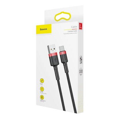 Data and Charging Cable USB-A - USB-C Baseus Cafule, 60W, 1m, Red CATKLF-B91