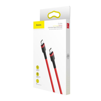 Data and Charging Cable USB-C - USB-C Baseus Cafule, 60W, 2m, Red CATKLF-H09