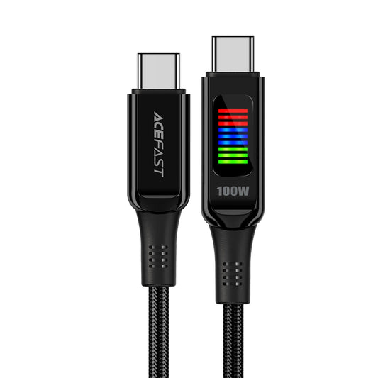 USB-C Data- en Oplaadkabel - USB-C Acefast C7-03, 100W, 1.2m, Zwart