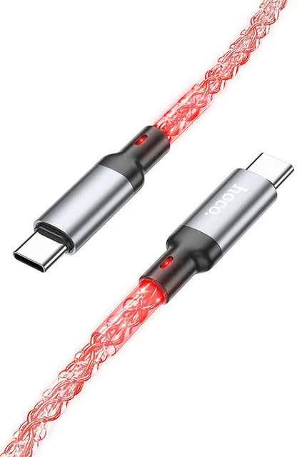 USB-C Data en Oplaadkabel - USB-C HOCO U112, 60W, 1m, Gri