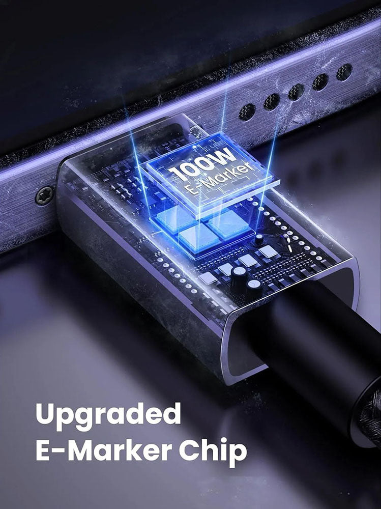 USB-C Data- en Oplaadkabel - USB-C UGREEN L512, 100W, 0.5m, Gri