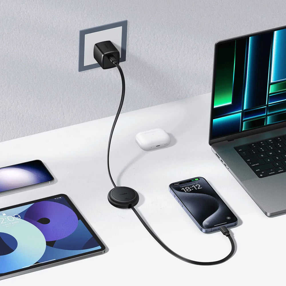 USB-C Data and Charging Cable - USB-C Baseus Free2Pull Mini Retractable, 60W, 1m, Black P10364500111-01