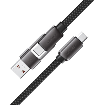 USB-C - USB-A / USB-C Acefast C13-05 Data- en Oplaadkabel, 60W, 0.2m, Zwart