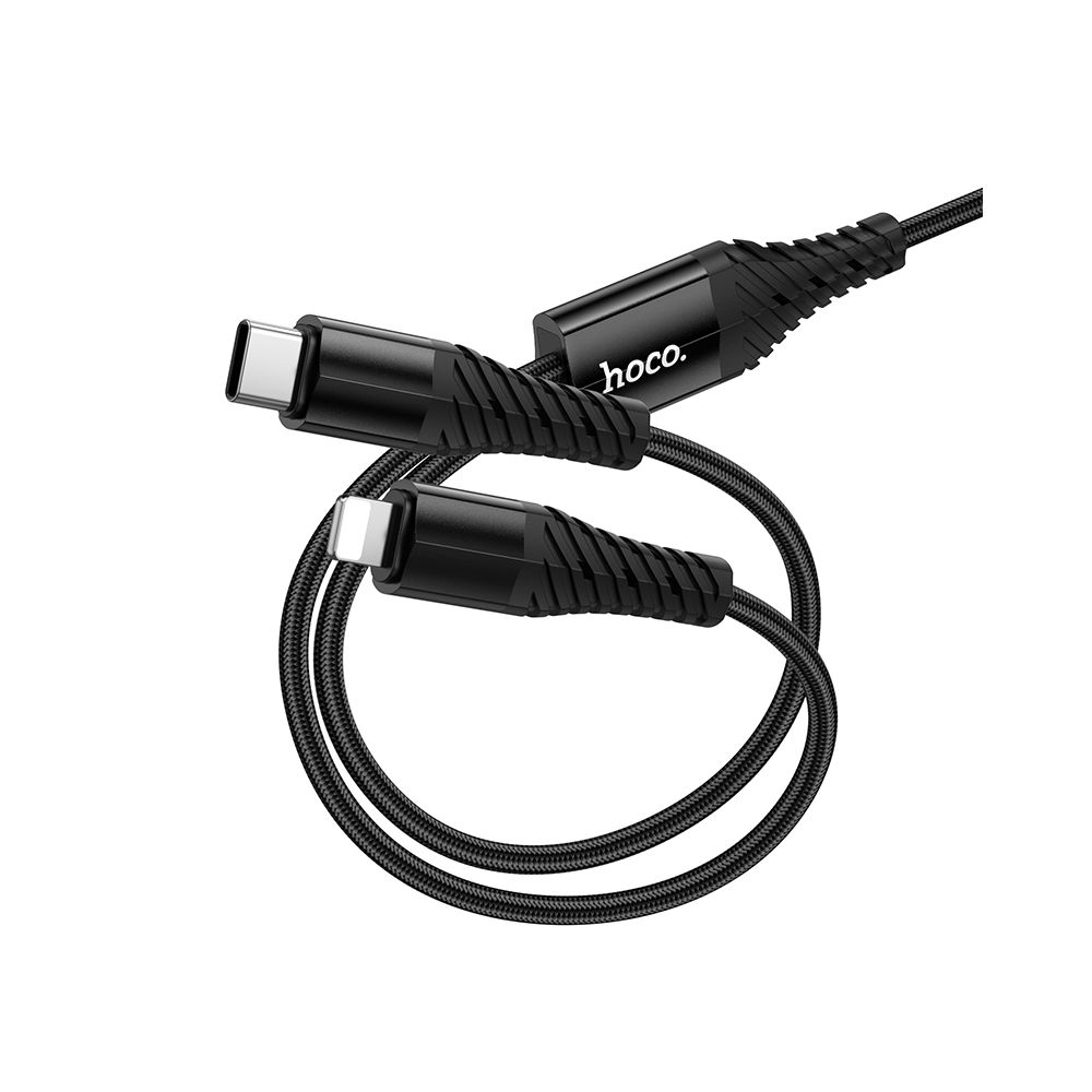 USB-C - Lightning / USB-C Oplaadkabel HOCO X123, 10W, 1m, Zwart