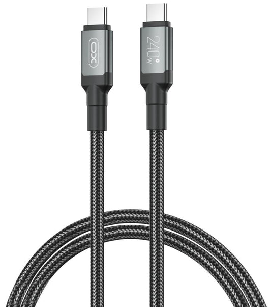USB-C Data- en Oplaadkabel - USB-C XO Design NB-Q264A, 240W, 1m, Zwart