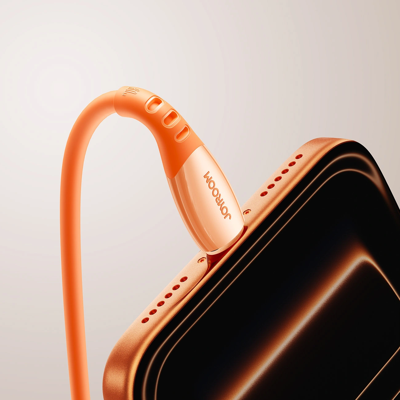 USB-C Data- en Oplaadkabel - USB-C Joyroom S-A59 Vibrant, 60W, 1.2m, Oranje