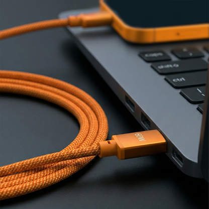 USB-C Data- en Oplaadkabel - USB-C Forever Saffron, 60W, 1m, Oranje