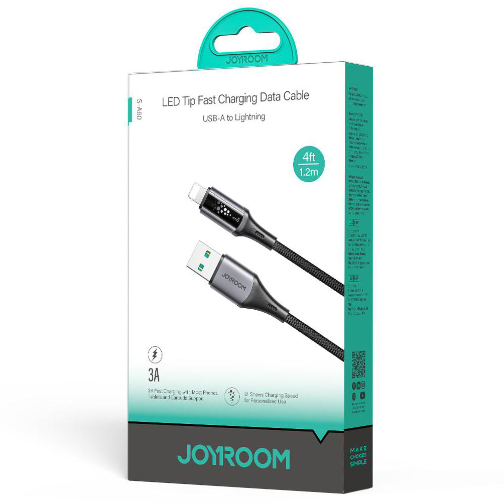 Data- en Oplaadkabel USB-A - Lightning Joyroom S-A60 StarTalk, 18W, 1.2m, Zwart
