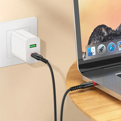 USB-C Data- en Oplaadkabel - USB-C HOCO X59 Victory, 60W, 3m, Zwart