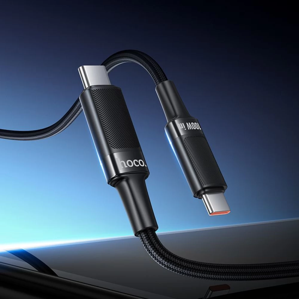USB-C Data- en Oplaadkabel - USB-C HOCO U153 Extreme, 100W, 1,2m, Zwart