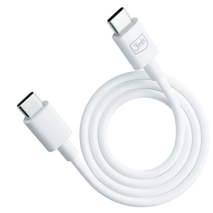 USB-C - USB-C 3MK Hyper Data and Charging Cable, 100W, 1.2m, White