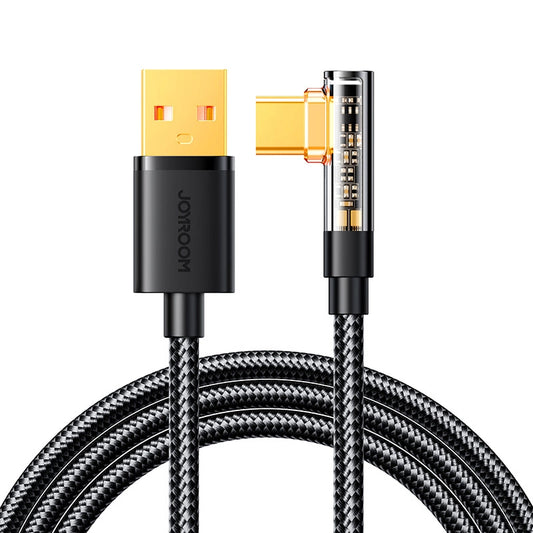Data- en Oplaadkabel USB-A - USB-C Joyroom S-UC027A6 Angled, 60W, 1.2m, Zwart