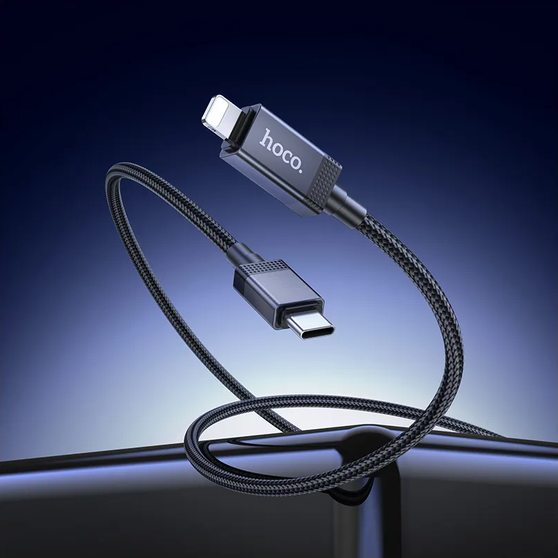 USB-C - Lightning Data- en Oplaadkabel HOCO X118 Display, 27W, 1m, Zwart