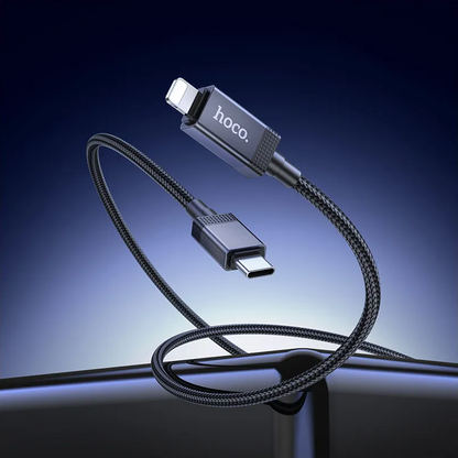 USB-C - Lightning Data- en Oplaadkabel HOCO X118 Display, 27W, 1m, Zwart