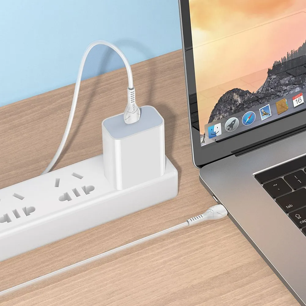 USB-C Data en Oplaadkabel - USB-C HOCO X37, 60W, 1m, Wit