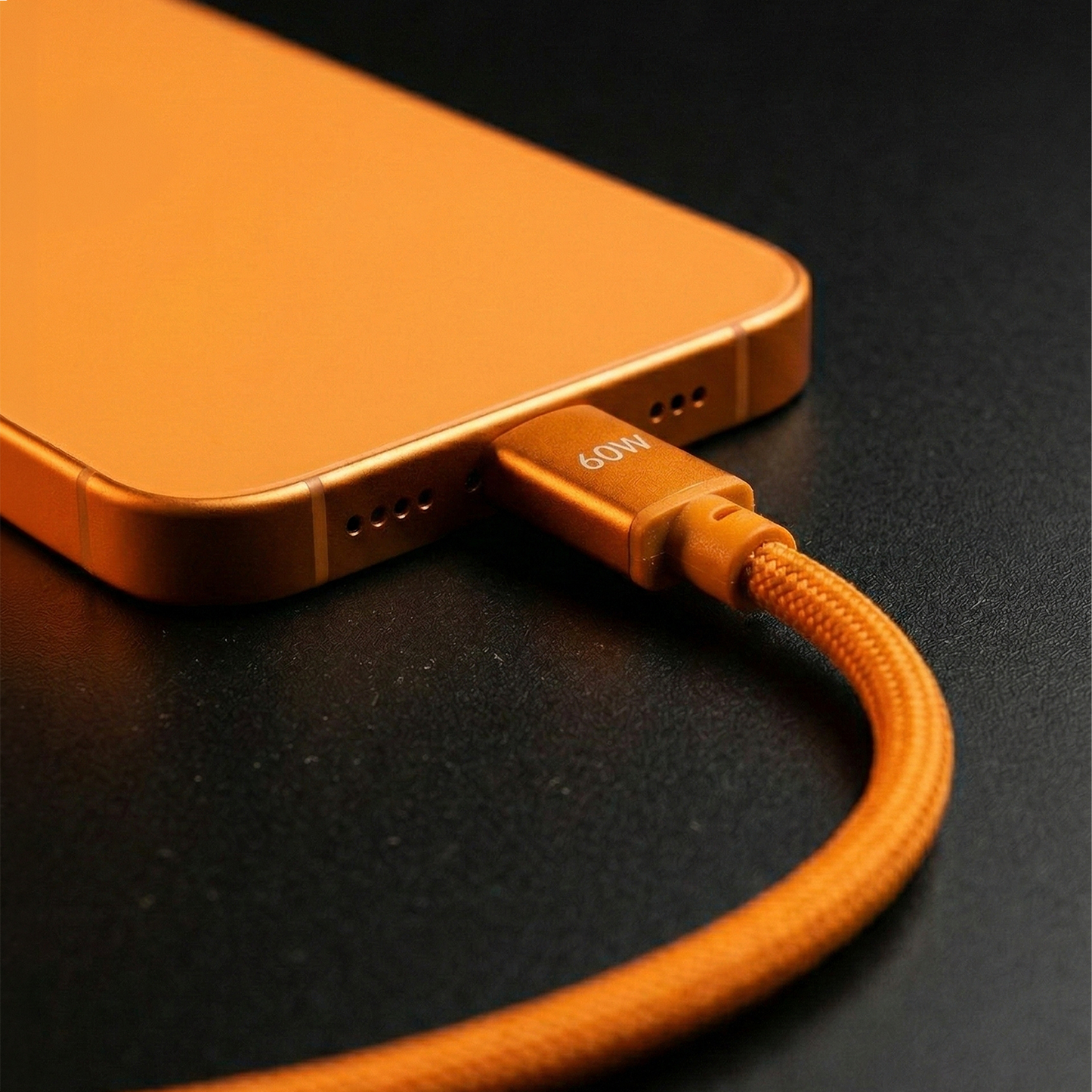 USB-C Data- en Oplaadkabel - USB-C Forever Saffron, 60W, 1m, Oranje