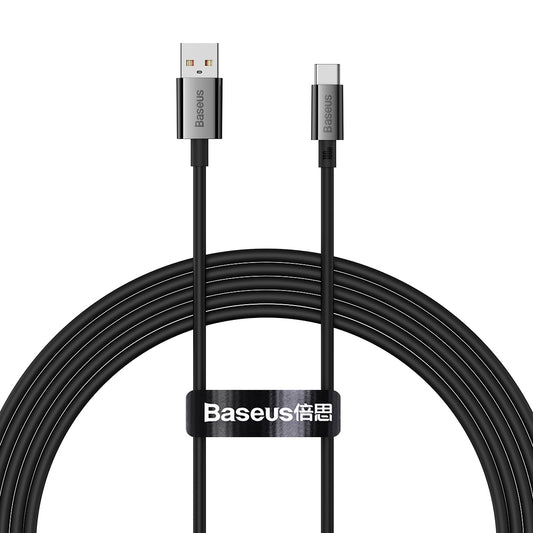 Data- en oplaadkabel USB-A - USB-C Baseus Superior Series, 100W, 2m, zwart P10320102114-02
