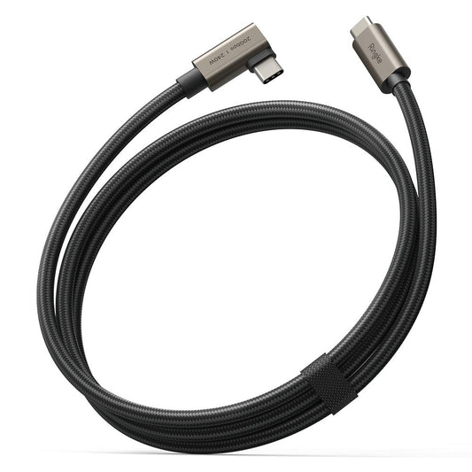 USB-C - USB-C Data- en Oplaadkabel Ringke 2X2 Angled, 240W, 1m, Zwart