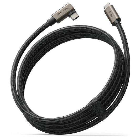 USB-C - USB-C Ringke 2X2 Angled Data- en Oplaadkabel, 240W, 2m, Zwart