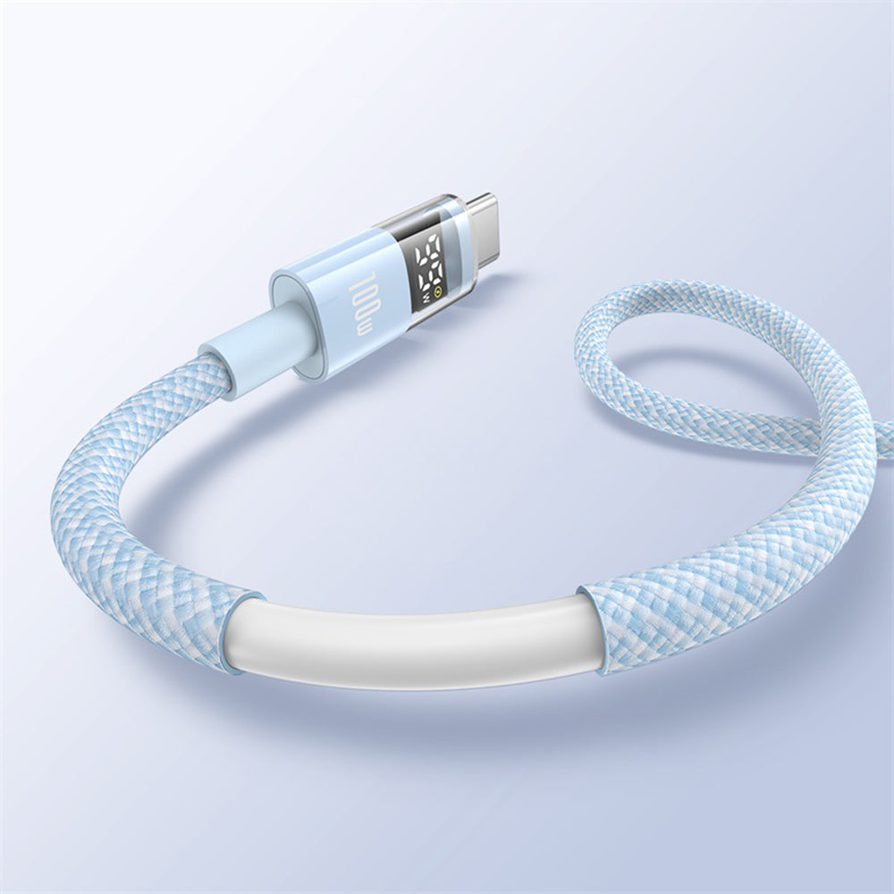 Data- en Oplaadkabel USB-A - USB-C Baseus Display 2, 100W, 1m, Blauw P10382701311-00