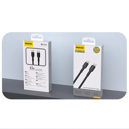 USB-C Data- en Oplaadkabel - USB-C Dudao L9C, 65W, 1m, Zwart