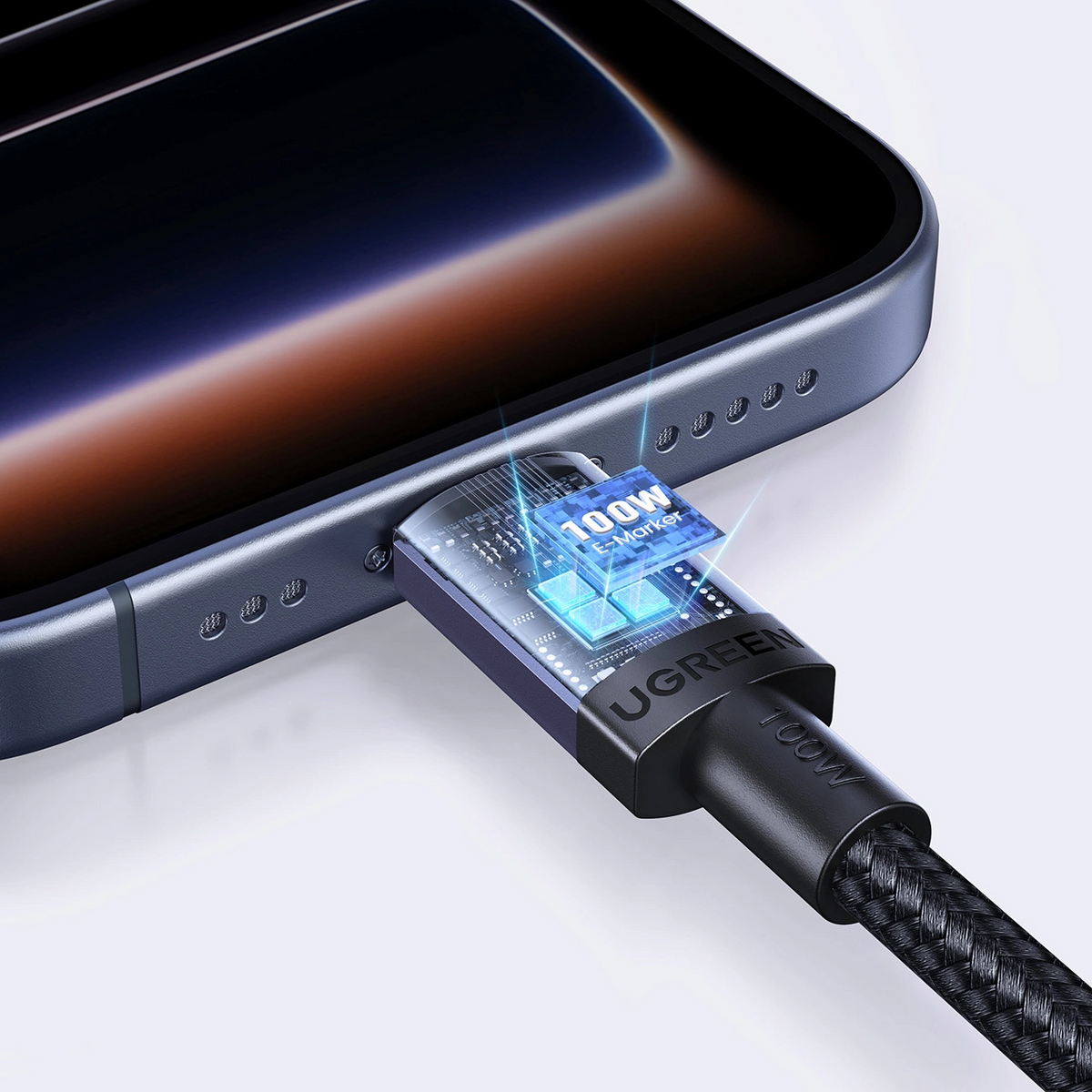 USB-C Data- en Oplaadkabel - USB-C UGREEN, 100W, 3m, Zwart