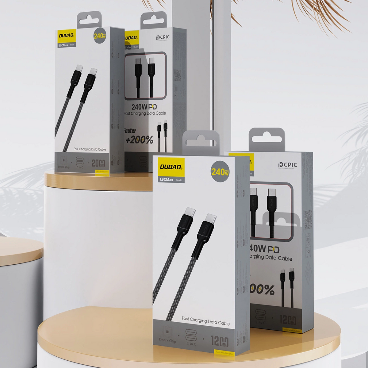USB-C Data- en Oplaadkabel - USB-C Dudao L9C Max, 240W, 1,2m, Zwart