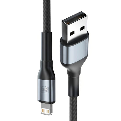 Data- en Oplaadkabel USB-A - Lightning 3MK Hyper N, 12W, 1m, Zwart