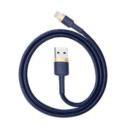 Data- en Oplaadkabel USB-A - Lightning Baseus Cafule, 18W, 1m, Blauw Goud CALKLF-BV3