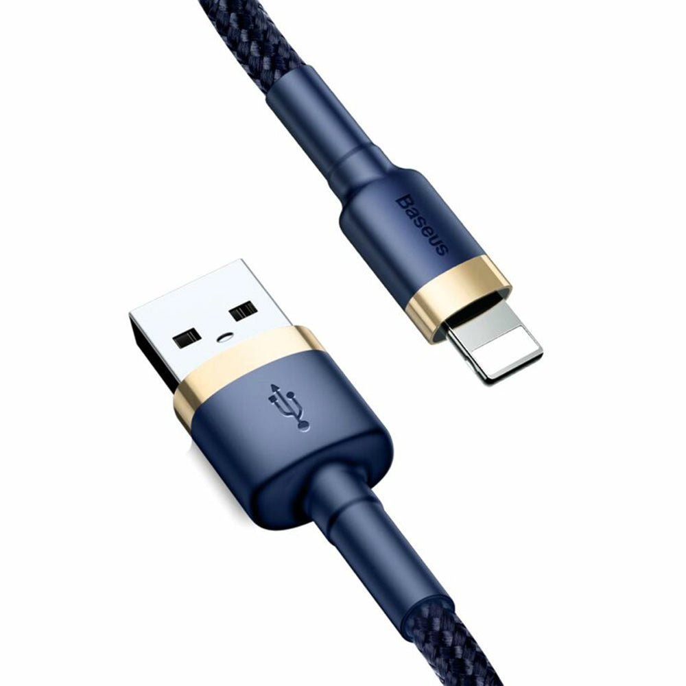 Data- en Oplaadkabel USB-A - Lightning Baseus Cafule, 18W, 1m, Blauw Goud CALKLF-BV3