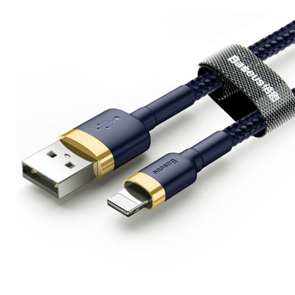 Data- en Oplaadkabel USB-A - Lightning Baseus Cafule, 18W, 1m, Blauw Goud CALKLF-BV3