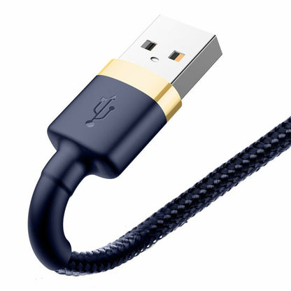 Data- en Oplaadkabel USB-A - Lightning Baseus Cafule, 18W, 1m, Blauw Goud CALKLF-BV3