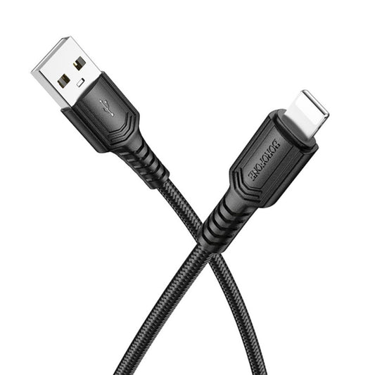 Data- en Oplaadkabel USB-A - Lightning Borofone BX116 Certain, 18W, 1m, Zwart
