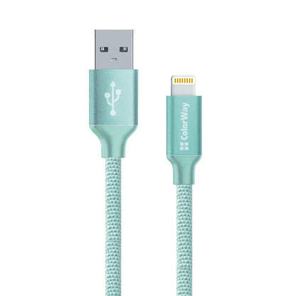Data- en Oplaadkabel USB-A - Lightning ColorWay CW-CBUL004, 18W, 1m, Groen