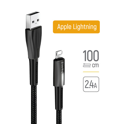 Data- en Oplaadkabel USB-A - Lightning ColorWay CW-CBUL035, 18W, 1m, Zwart