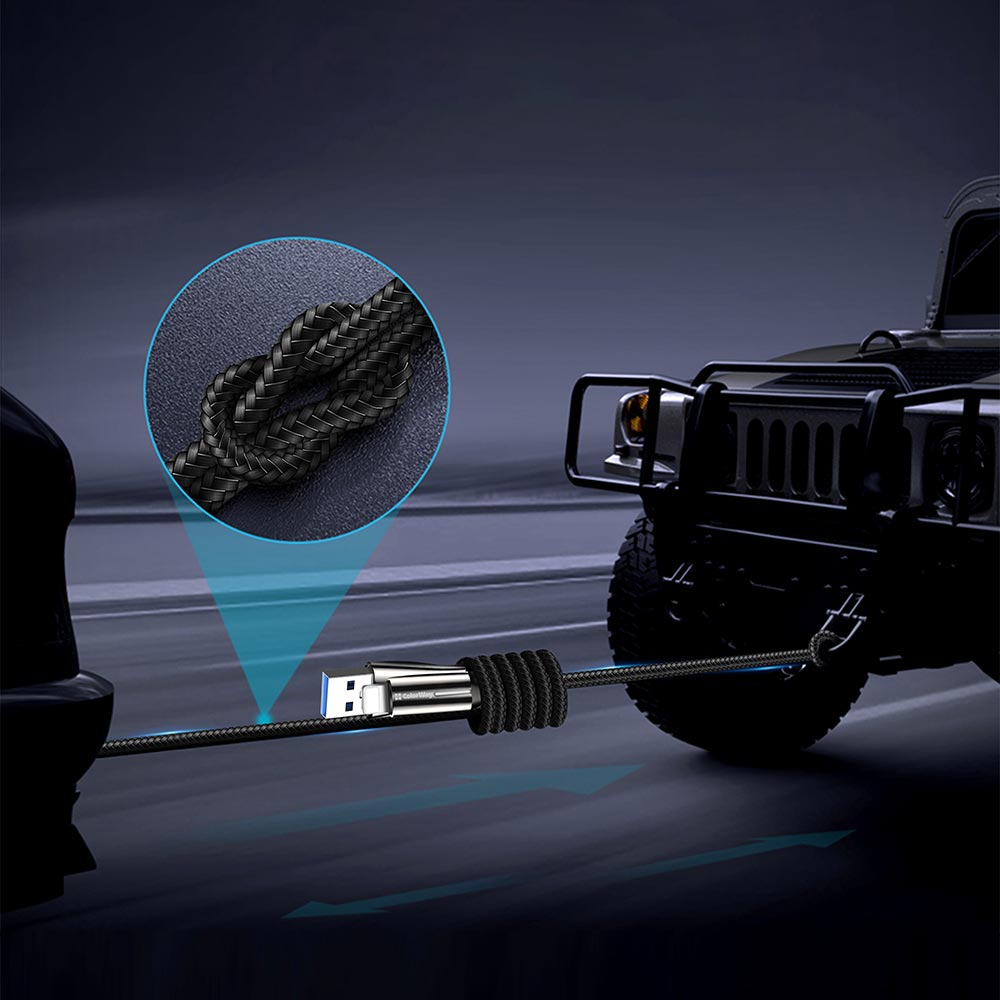 Data- en Oplaadkabel USB-A - Lightning ColorWay CW-CBUL035, 18W, 1m, Zwart