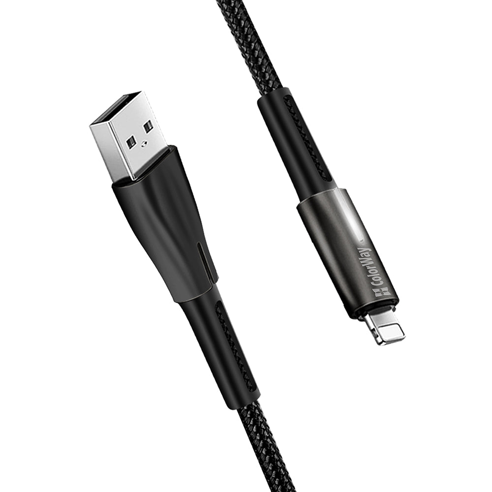 Data- en Oplaadkabel USB-A - Lightning ColorWay CW-CBUL035, 18W, 1m, Zwart