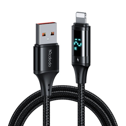Data- en Oplaadkabel USB-A - Lightning McDodo CA-1060 Display, 12W, 1.2m, Zwart