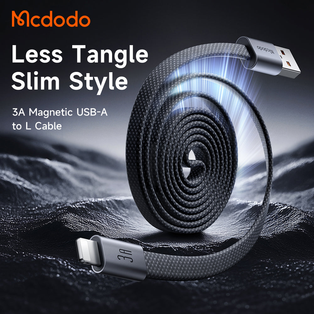USB-A - Lightning Data- en Oplaadkabel McDodo CA-1160, 18W, 1m, Zwart