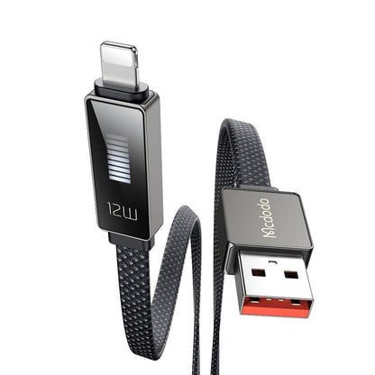 Data- en Oplaadkabel USB-A - Lightning McDodo CA-4970 Rythm Display, 18W, 1.2m, Zwart