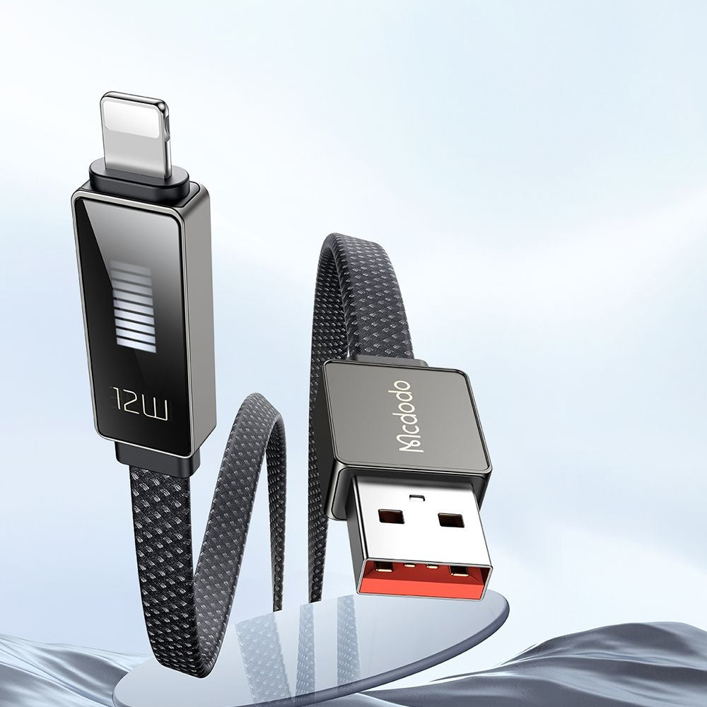 Data- en Oplaadkabel USB-A - Lightning McDodo CA-4970 Rythm Display, 18W, 1.2m, Zwart