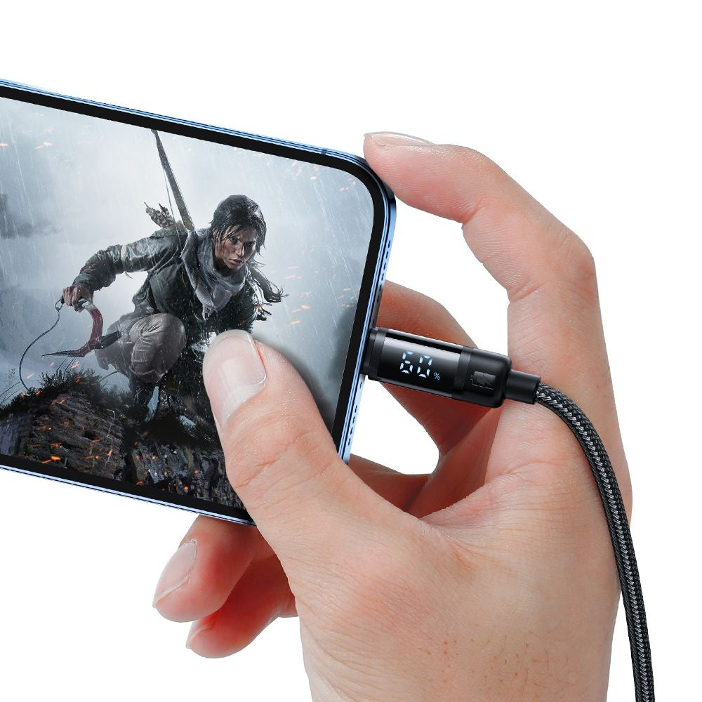 Data- en Oplaadkabel USB-A - Lightning McDodo CA-5000 Bat Display, 18W, 1.2m, Zwart