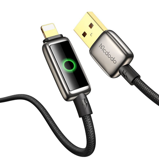 USB-A to Lightning McDodo CA-6590 Data and Charging Cable, Auto Power Off, 18W, 1.2m, Black