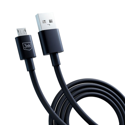 Data- en Oplaadkabel USB-A - microUSB 3MK Hyper, 18W, 1.2m, Zwart