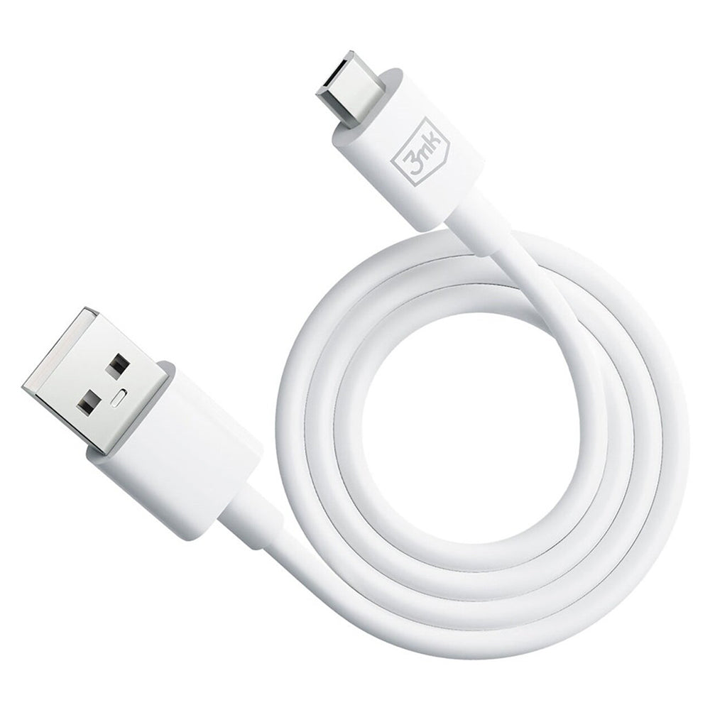 Data- en Oplaadkabel USB-A - microUSB 3MK Hyper, 18W, 1.2m, Zwart
