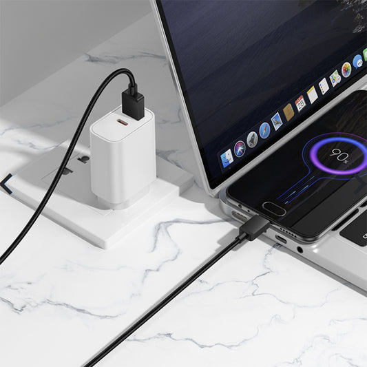 Data- en Oplaadkabel USB-A - microUSB Borofone BX120 Placer, 18W, 1m, Zwart